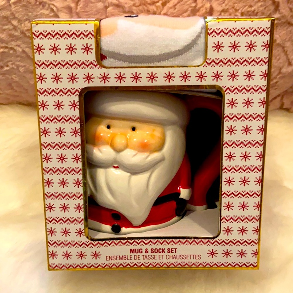 Santa mug and sock set